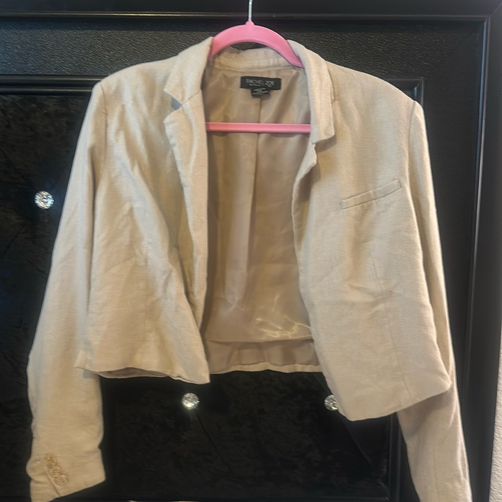Rachel Zoe oversized baggy fit khaki blazer